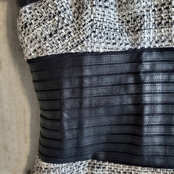 Bebe / Tweed and Leather Cocktail Dress / Size 0 - Picture 2 of 7